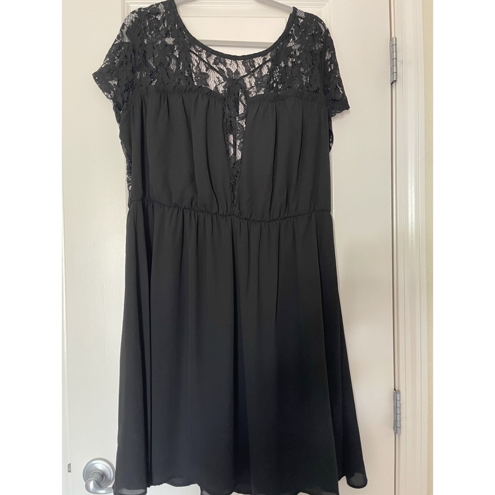 Black lace top dress